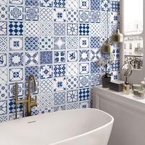 Black and white self-adhesive wallpaper Kitchen oil-proof sticker Bathroom tile waterproof sticker Decorative floor sticker Wallpaper floor sticker