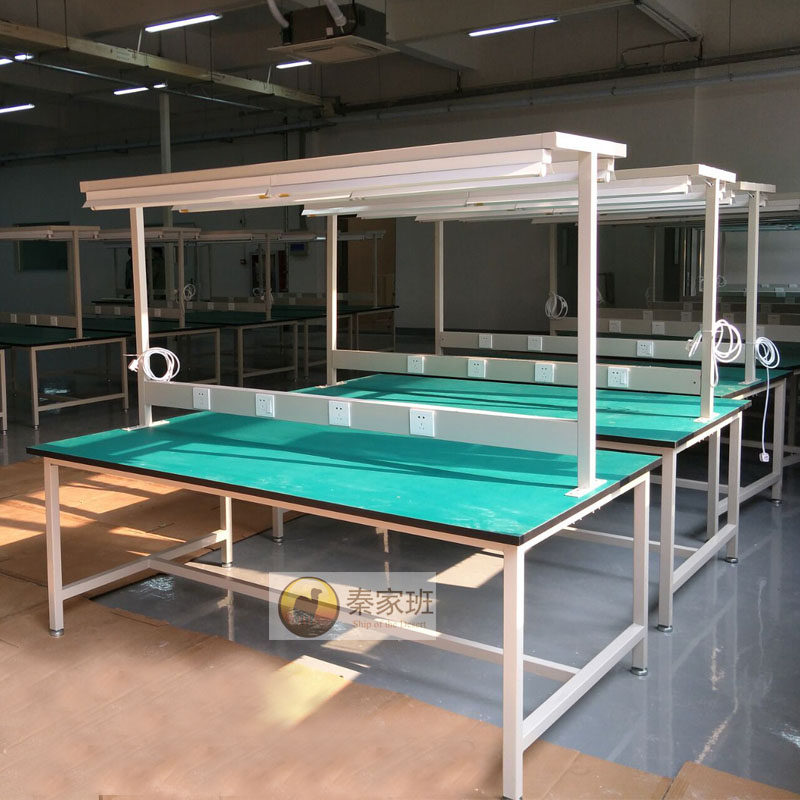 Anti-static workbench table with lamp assembly line double-sided clothing sorting and cutting workshop maintenance experimental console