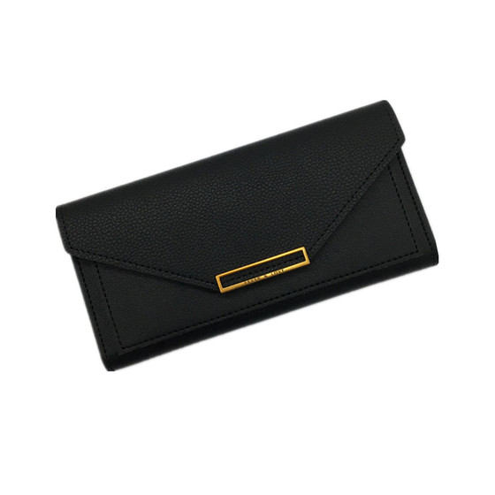 Women's long wallet 2024 new Japanese and Korean version simple buckle folding large capacity mobile phone bag coin purse trendy