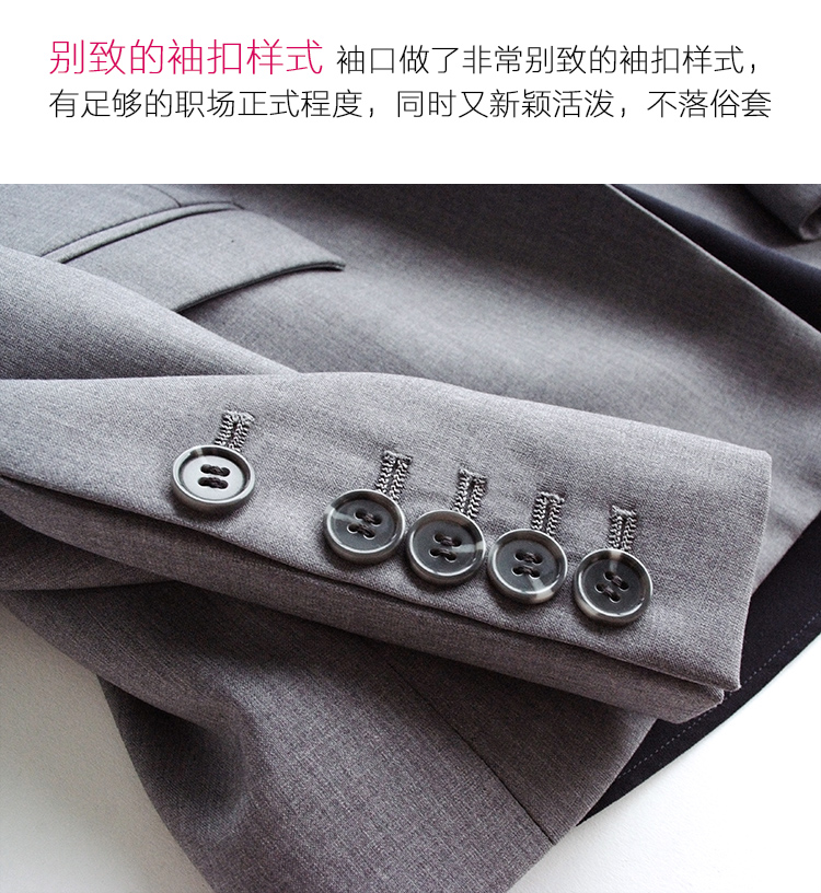 OFFIY- Elite Spring and Autumn Phỏng vấn chuyên nghiệp cao cấp Dress Suit Blazer Nữ Xám Đen các kiểu tay áo cách điệu