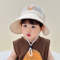 Baby hat spring and autumn thin style cute super cute children sunshade fisherman hat small tentacles boys and girls sun protection basin hat summer
