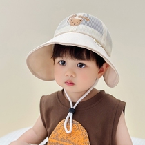 Baby sun protection hat Spring and autumn fisherman hat childrens shade cap 1 year old boy summer breathable net eye girl duck tongue cap