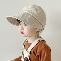 Childrens hat Summer large cool hat boy girl sunhat anti-UV large brim empty top hat sunhat foldable