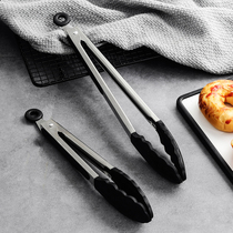 High-quality stainless steel food clip lengthened silicone baking clip Bread clip steak barbecue clip Kitchen cooking