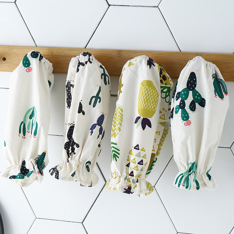Nordic cotton fuel fried dish splash gloves kitchen anti-fouling sleeve long edition cleaning sleeve cleaning sleeve