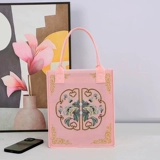 Барсетка, вместительная и большая мультяшная портативная милая льняная сумка