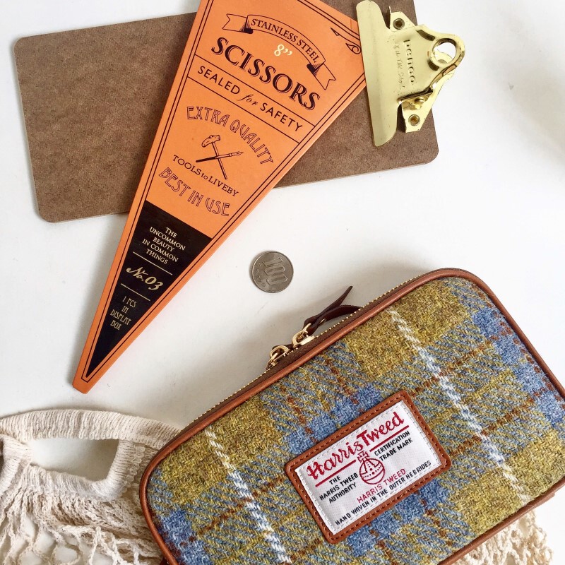 Winnow&Harris Tweed Pencil Case, Large Capacity Stationery Bag, Cosmetic Bag