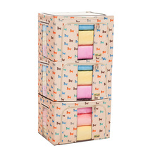 Rishang Oxford cloth steel frame box 100 liters 3-pack storage box Storage box double door double window