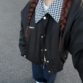 American-Style Patchwork Black Jacket for Women, Spring and Autumn 2026 New Model, Unique and Super Stylish Workwear Baseball Jacket Top