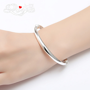 Glossy 999 sterling bạc vòng đeo tay nữ sinh viên đơn giản nhỏ tươi vài chữ Sen loạt fine Hàn Quốc bạc vòng tay người đàn ông