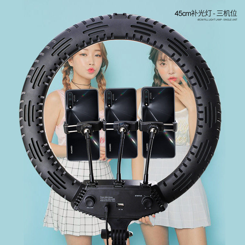 Mobile phone live 18-inch fill light bracket sound card set microphone tripod beauty ring light microphone combination