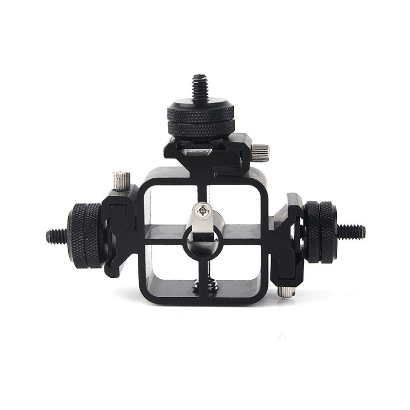 Anchor live broadcast three-machine mobile phone hot shoe clip gimbal multi-camera bracket expansion camera three-head fixed accessories