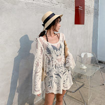 Swimsuit 2021 new three-piece net gauze shirt small chest gathering cover belly thin conservative sexy hot spring bikini