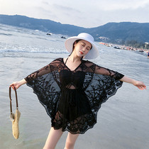 Swimsuit blouse women can go to the water beach swimming outside lace mesh gauze hot spring coat bikini outside sunscreen shirt