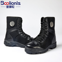 boolionls Fort lion wheel security training shoes Mens high-top canvas training cotton boots Tactical combat zipper boots