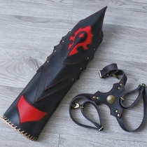 Warcraft tribal pattern bow and arrow archery quiver Quiver quiver arm guard finger anti-curved beauty hunting traditional handmade cowhide