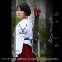 Custom printed reverse curved bow and arrow head layer cowhide bow and arrow quiver outdoor archery quiver quiver quiver quiver with magnet