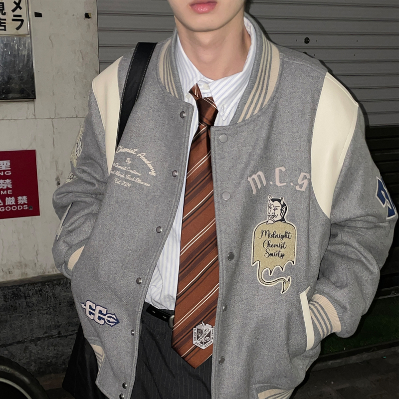 Chemical Products Midnight Academy Ivy Baseball Jacket J2_Nvy_Varsityjacket Chemical Products Midnight Academy Ivy Baseball Jacket J2_Nvy_Varsityjacket