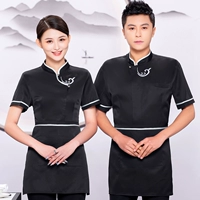 Черный фартук, короткий рукав