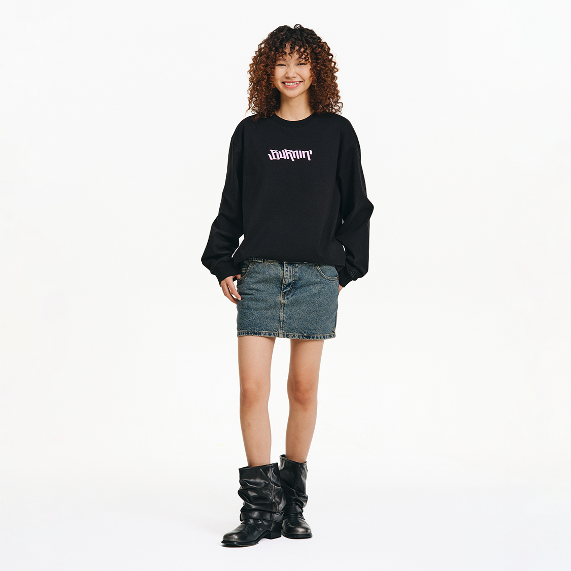 БЕРНИН хлопковая летняя базовая футболка с длинным рукавом, oversize, для любимого, американский стиль