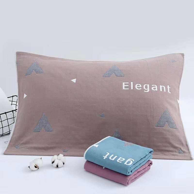Cặp gạc bông nghệ thuật đôi sinh viên người lớn bốn mùa thoáng khí đôi mềm mại và thoải mái để tăng khăn gối ba lớp vỏ ga gối