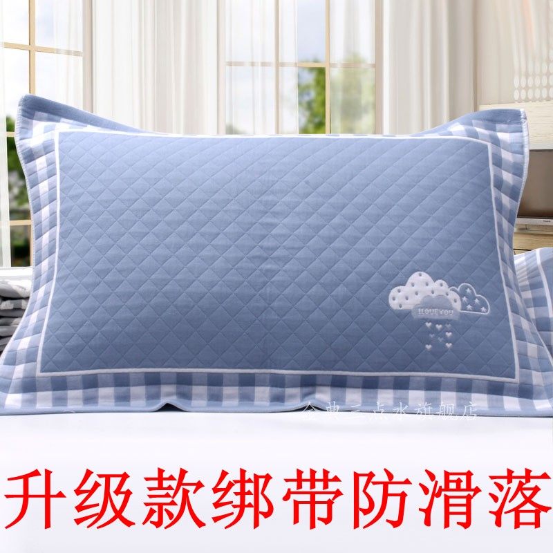 Gauze cloth art Cotton couple students adult Four Seasons breathable pair of soft and comfortable enlarged three-layer pillow towel