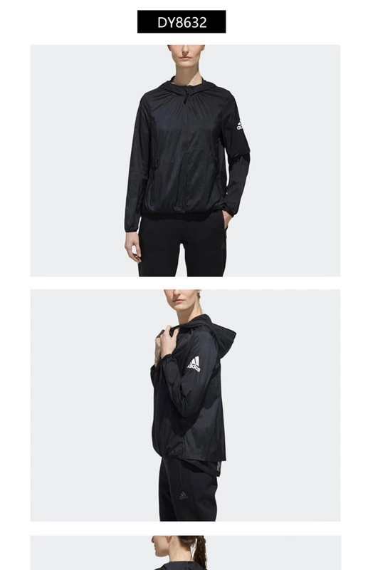ADIDAS Áo khoác vải dệt có mũ trùm đầu thể thao và giải trí dành cho nữ mùa hè của Adidas GG0763 - Áo khoác thể thao / áo khoác