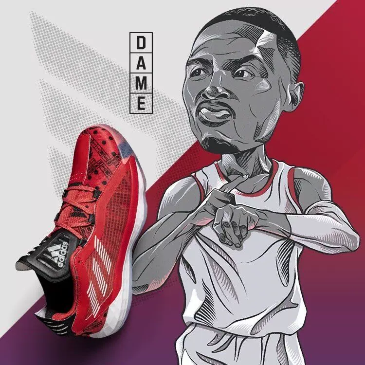 Adidas мужские летние DAME 6 GCA кроссовки Лилларда EF9878