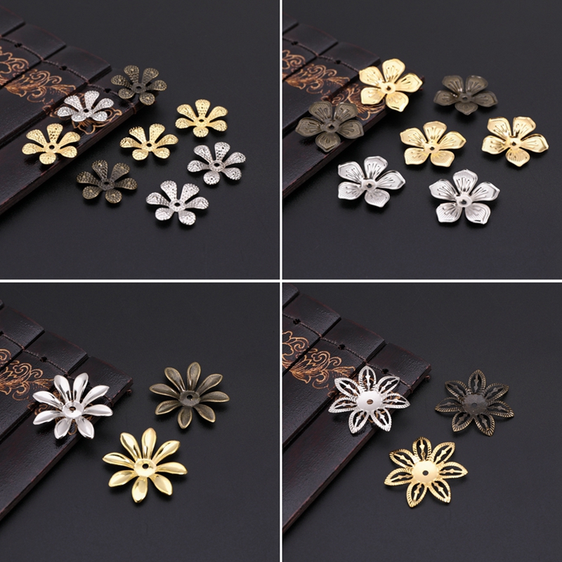 diy antique metal torus flower piece homemade step hairpin material handmade jewelry parts f03