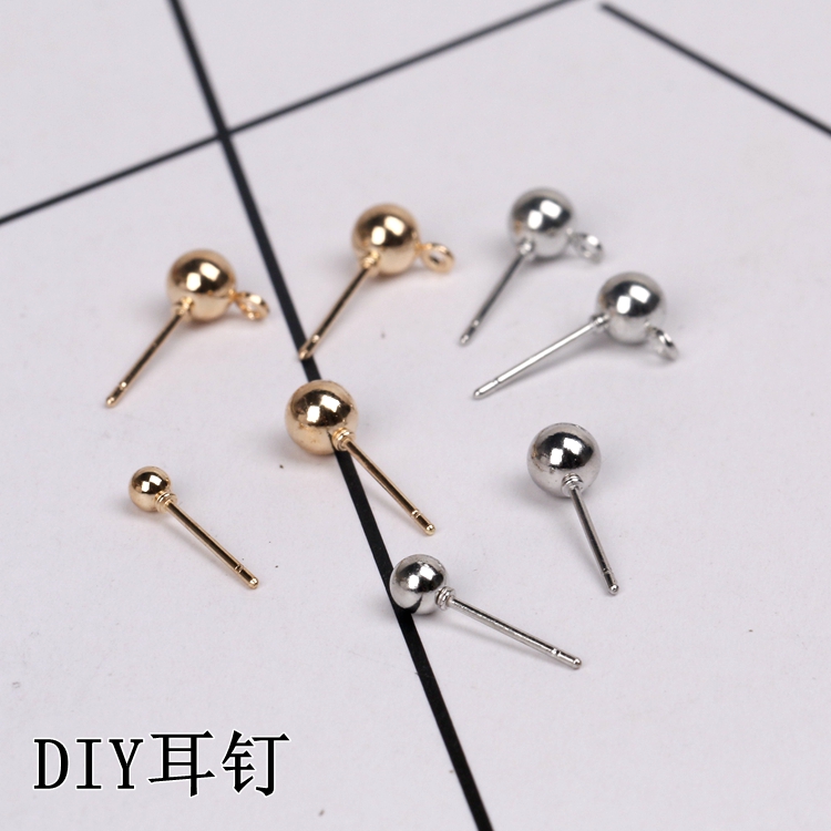 Diy jewelry accessories handmade Korean earring material round head can hang pendant with hanging earring 10