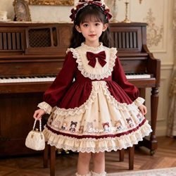 Original Girls' Lolita Princess Dress 25 New Styles Children's Birthday Dress Fashionable Baby Girl Dress Autumn and Winter