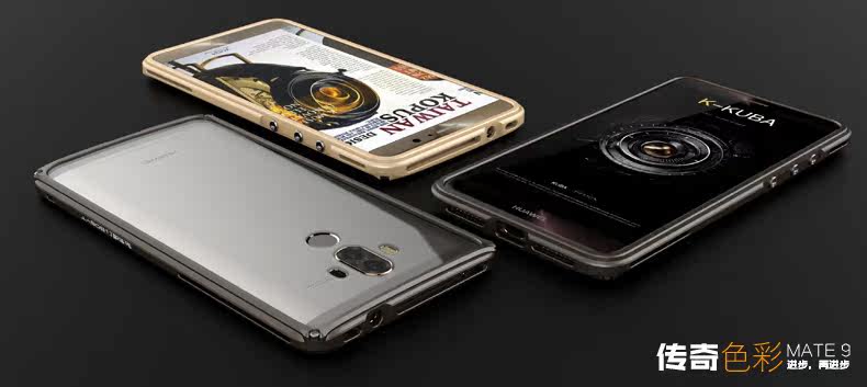 GINMIC Legend Slim Aluminum Metal Bumper Scratch Resistant Transparent PC Cover Case for Huawei Mate 9