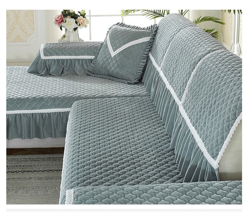 nhà mùa đông ghế sofa sang trọng cushion cover đệm Continental trượt vải flannel phụ chung bao gồm tất cả tấm vải liệm phổ - Ghế đệm / đệm Sofa đệm lót ghế văn phòng thoáng khí
