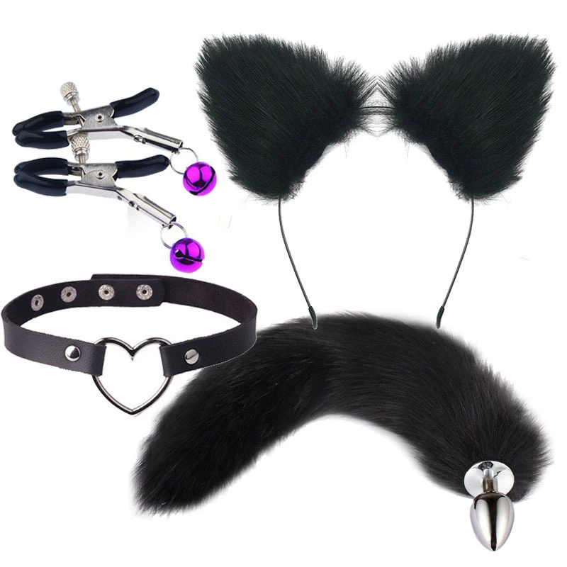 Mèo đêm: Chú mèo nhỏ dễ thương! Tai mèo Headband Fox Tail Đồ chơi Bunny Girl Cosplay Set