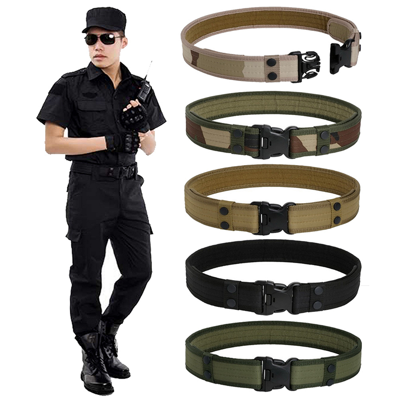 2-inch external belt male outdoor adjustable canvas with widened camouflatable tactical 5CM plastic inserts adjustable