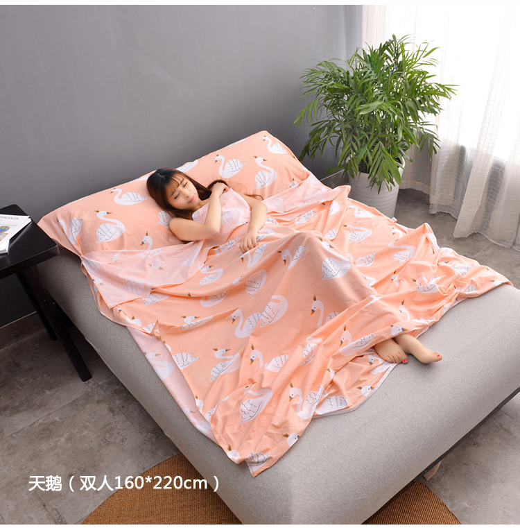 Túi ngủ du lịch đôi bẩn siêu nhẹ cotton cầm tay Du lịch siêu nhẹ di động vệ sinh lót bông túi ngủ - Túi ngủ túi ngủ văn phòng travelgear