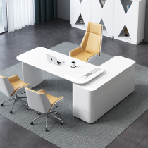 Fashionable single desk white paint ladies boss desk simple modern home desk medical beauty table and chair combination
