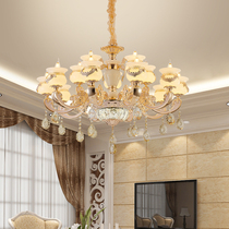 2020 new Nordic living room chandelier luxury atmosphere Jade zinc alloy crystal home Villa American chandelier