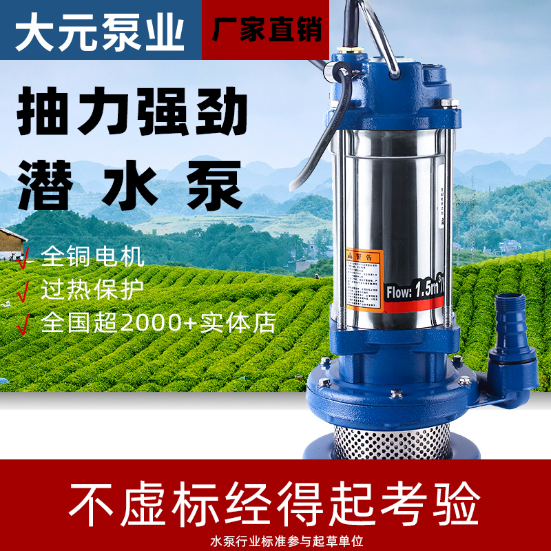 Large Meta Stainless Steel Submersible Pump 220V Seventh Generation Family Life Water Pump Farmland Irrigation Water Pump QDX type