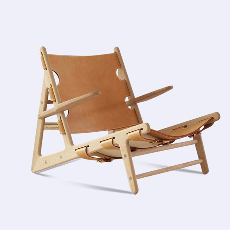 Nordic Balcony Casual Chair Designer Modern Minima Outdoor Single Chair Personality Creative Solid Wood Hunting Chair