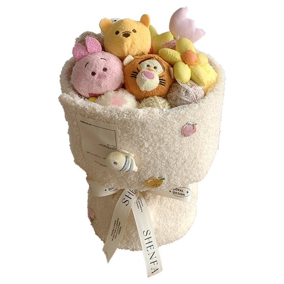 Even Life Original Winnie the Pooh Songsong Doll Bouquet Pupu Tigger Doll Gift for Girls