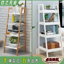 Shelf Floor Bedroom Living Room White Trapezoidal Nordic Style Brief Wind Bathroom Toilet Multilayer Containing Shelf