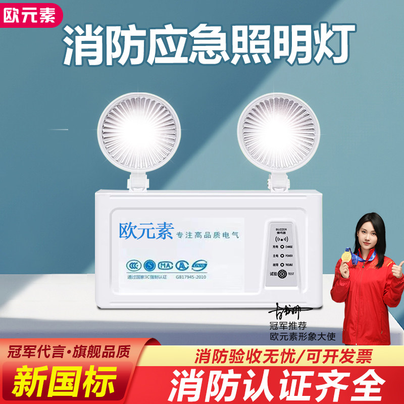 应急照明灯消防应急灯紧急停电备用安全出口通道楼道双头应急灯