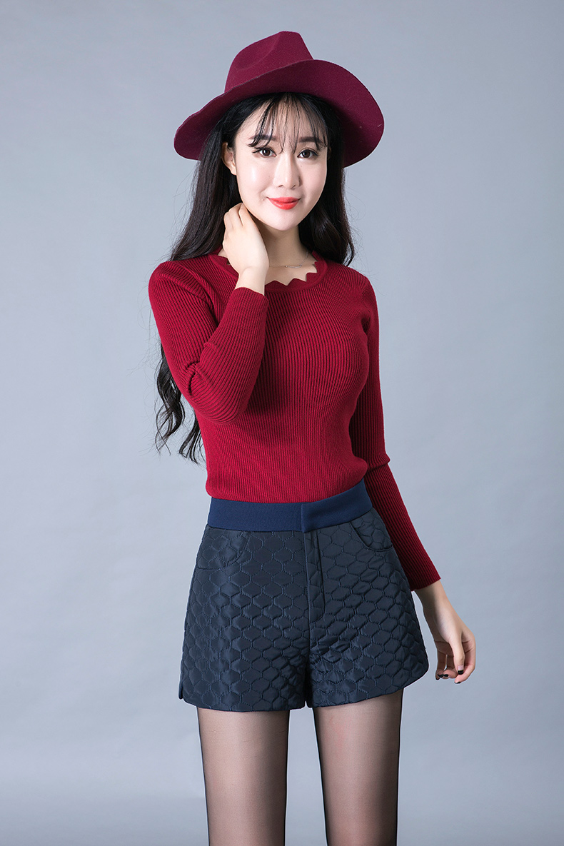 Quần short cotton nữ mùa thu đông 2018 mới size lớn eo cao mặc rộng cộng với quần cotton dày ấm A quần short trắng nữ