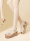 High-Heeled Sandals for Women 2026 Summer New Holiday Style Wedge Fashion Sandals Thick-Soled Casual Women's Shoes