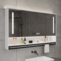 Smart bathroom mirror cabinet mounted wall with backlight anti-fog bathroom mirror shelf separately collected one cabinet