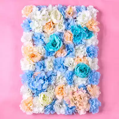Flower wall background wall simulation silk flower hydrangea rose row wedding scene decoration