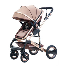 High landscape stroller can sit and fold two-way four-wheel shock-absorbing baby trolley