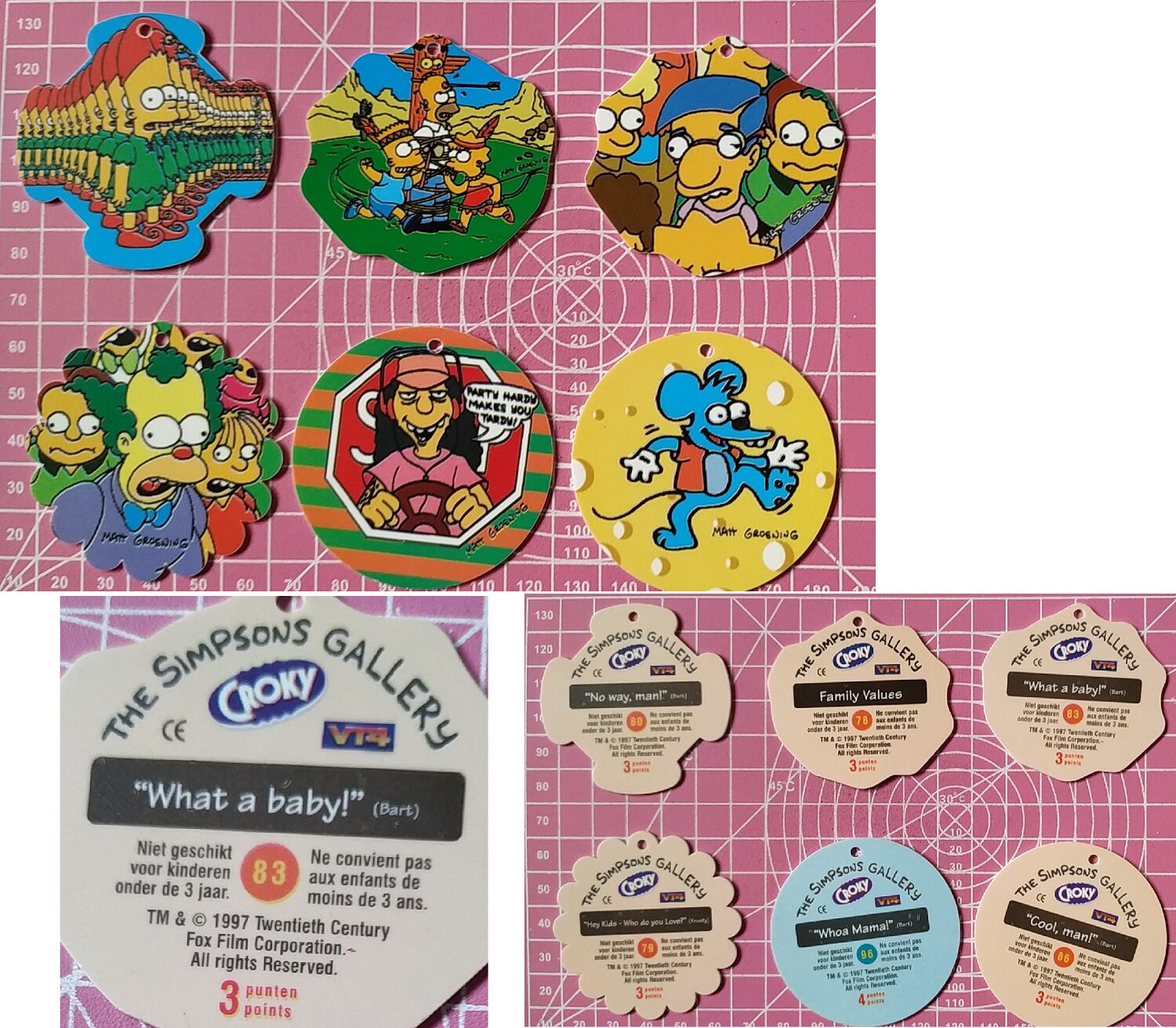 croky old card 1997 20th century fox matt groening simpsons big movie sheet