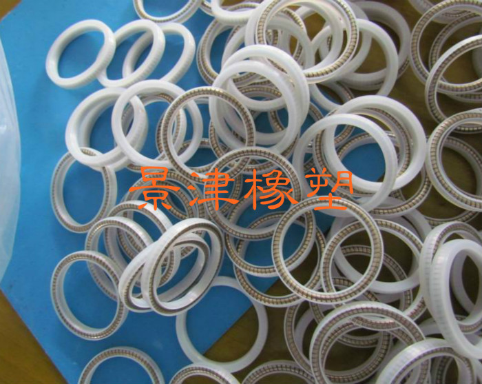 PTFE pan-seal O-spring pan-stopper ring resistant to high-pressure and low temperature resistant PTFE pan-seal u-type ring processing